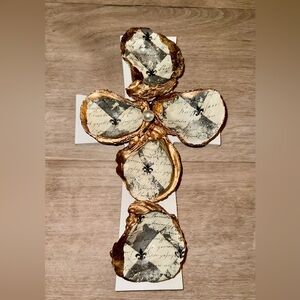 Oyster Shell Cross *Fleur de lis *